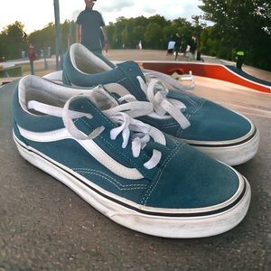 Vans Off The Wall Old Skool Blue Coral/White Size 5.5 Men 7 Women Retro Style